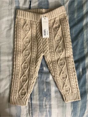 Janie & Jack Cream Cable Knit Baby Pants